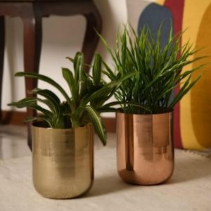 Antique copper brass gold planter